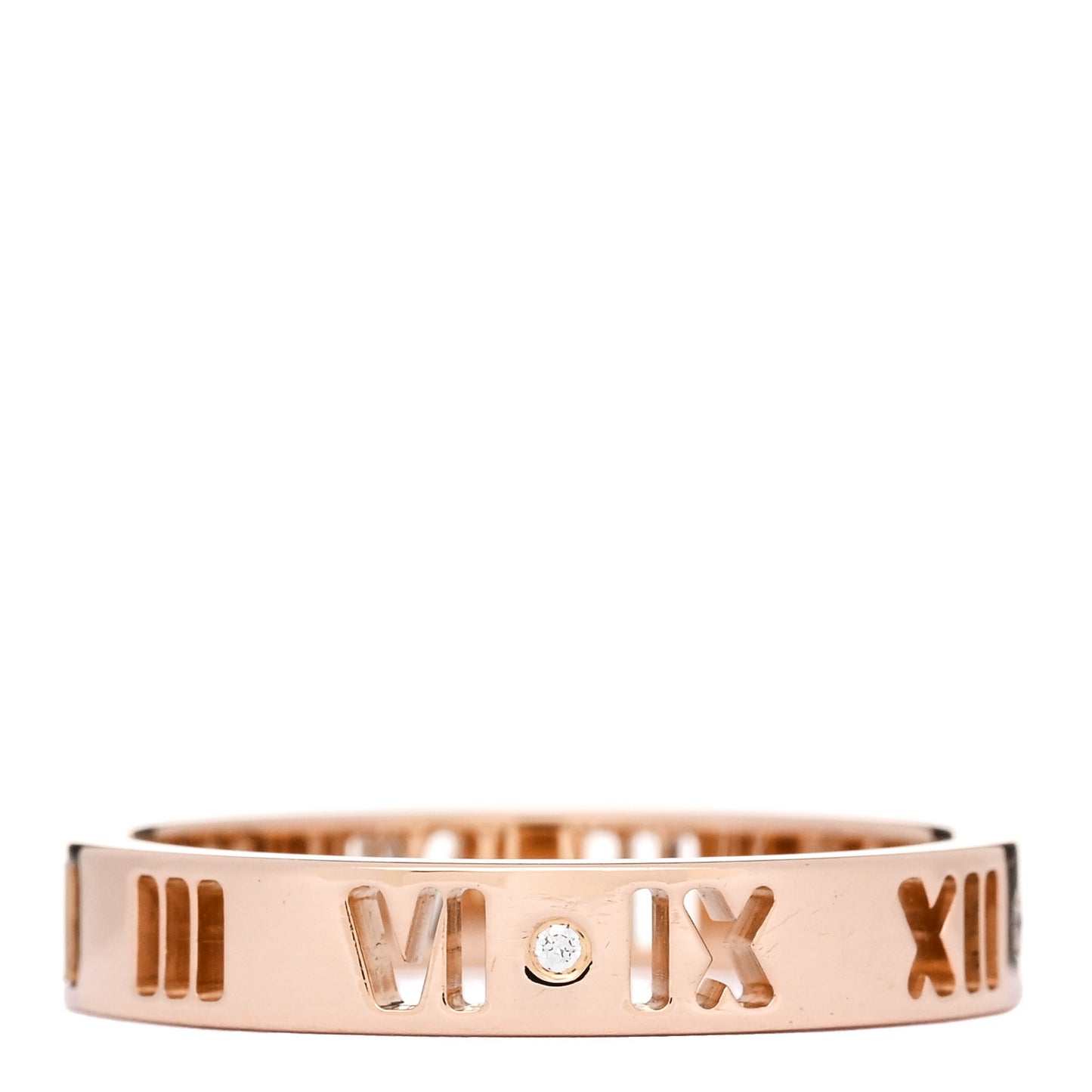 18K Rose Gold Diamond Atlas Pierced Ring 55 7.25