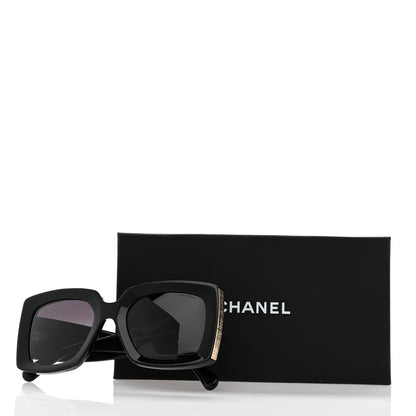 Chanel Acetate Rectangle Sunglasses 5435 Black 8 of 8