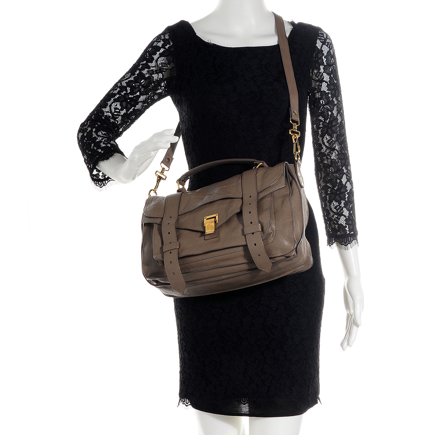 Proenza Schouler Lambskin Medium PS1 Satchel Smoke 2 of 12