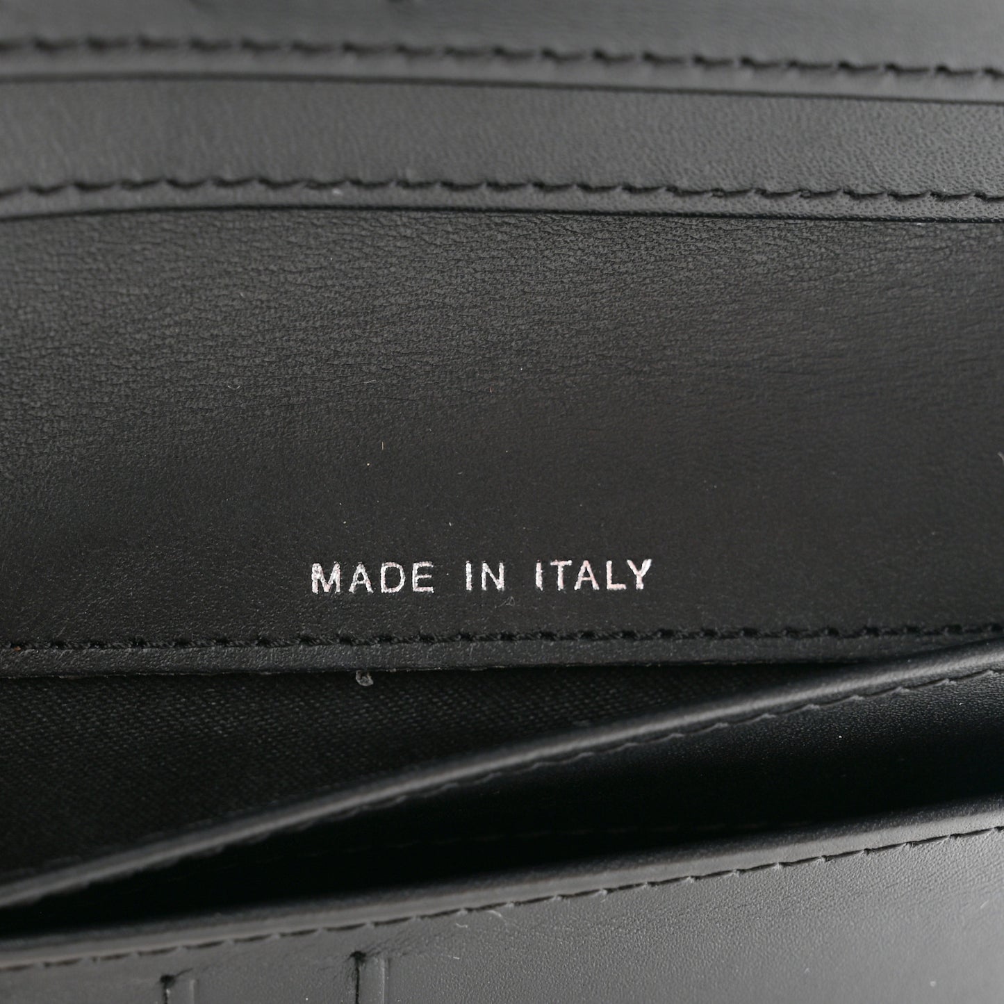 Patent Camellia Embossed Zipped Pocket Wallet Black