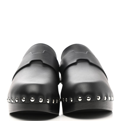 Hermes Calfskin Calya Mules 35 Black 2 of 9