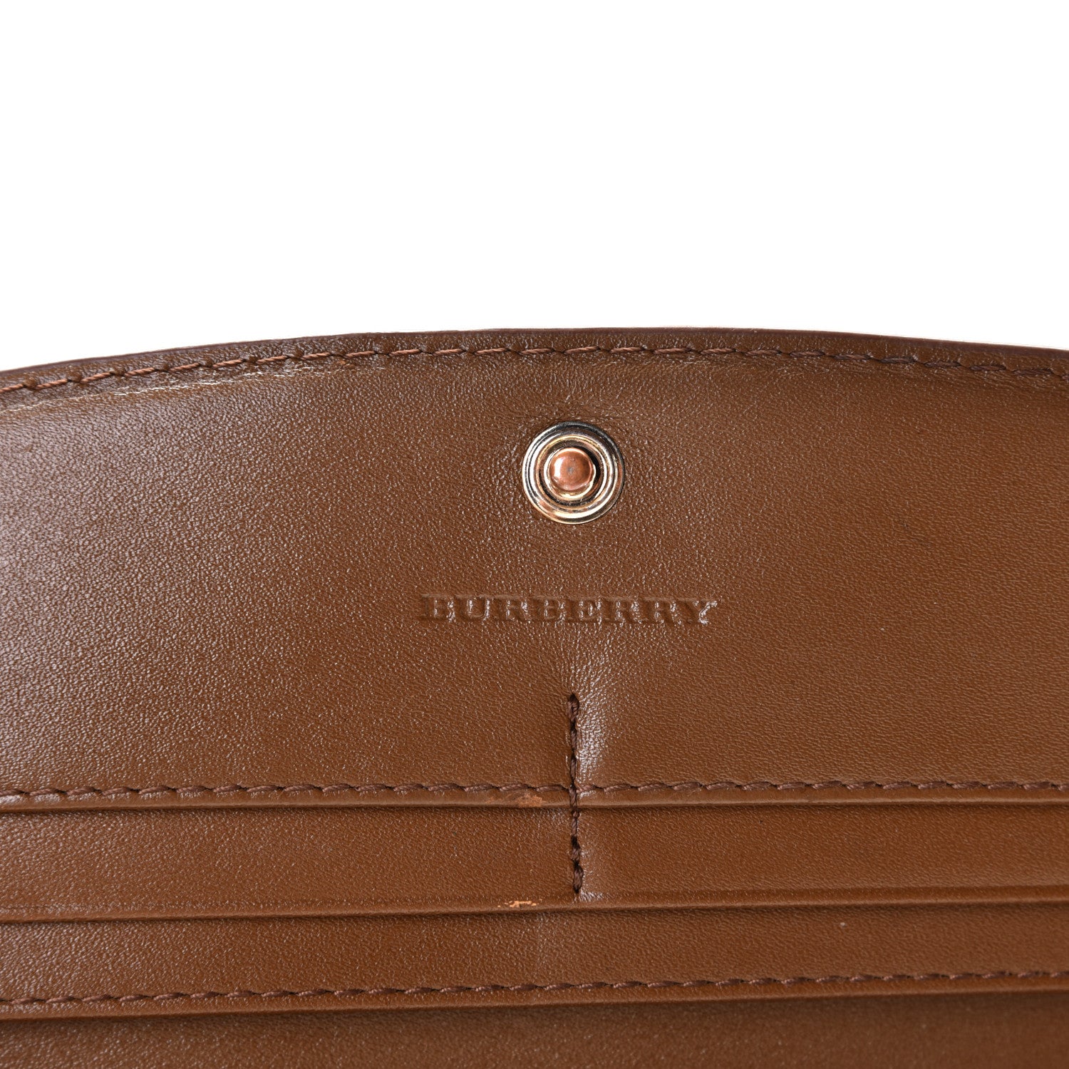 Burberry Calfskin Horseferry Check Porter Continental Wallet Tan 7 of 8