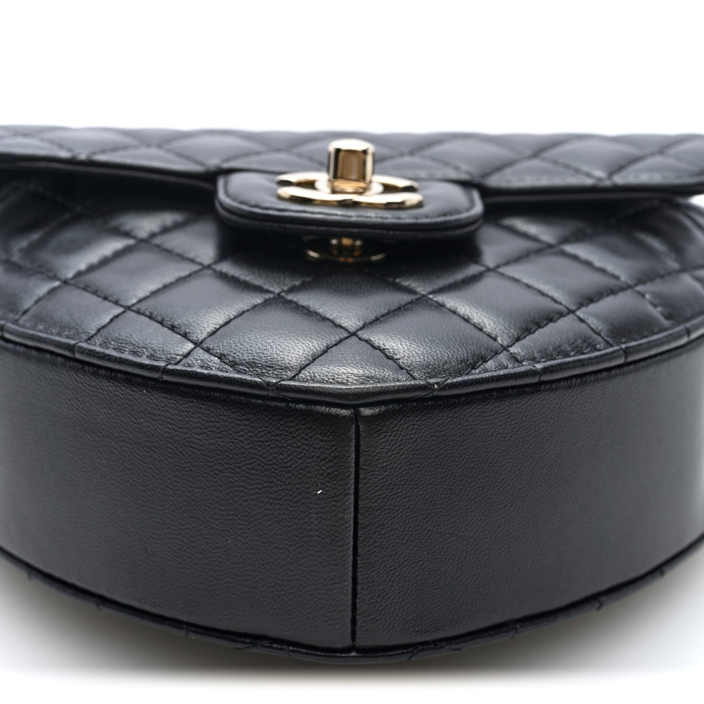 Lambskin Quilted CC In Love Heart Bag Black