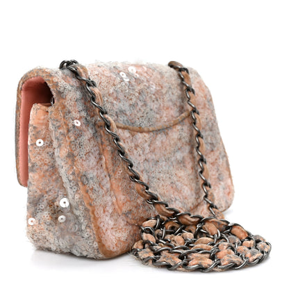 Chanel Sequin Mini Flap Light Orange Grey 2 of 10
