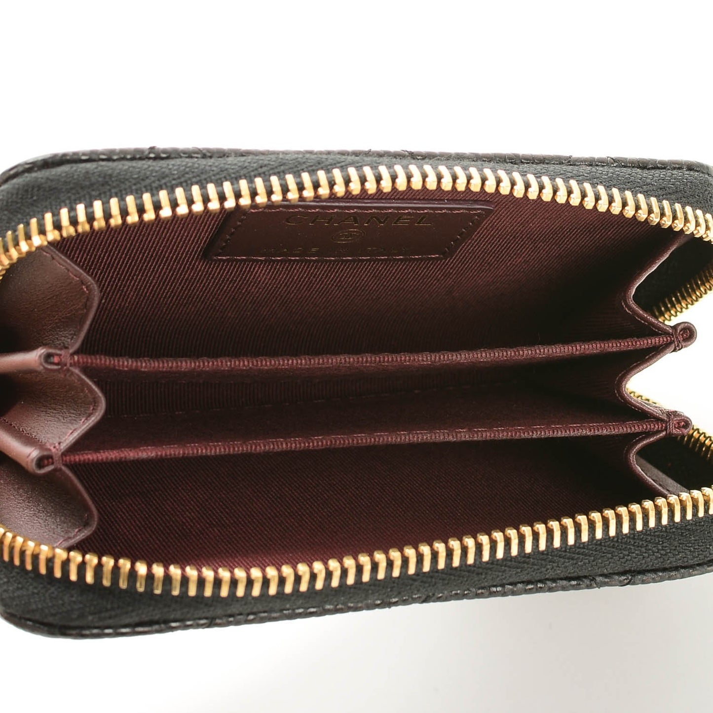 Caviar Quilted Zip Coin Purse Black