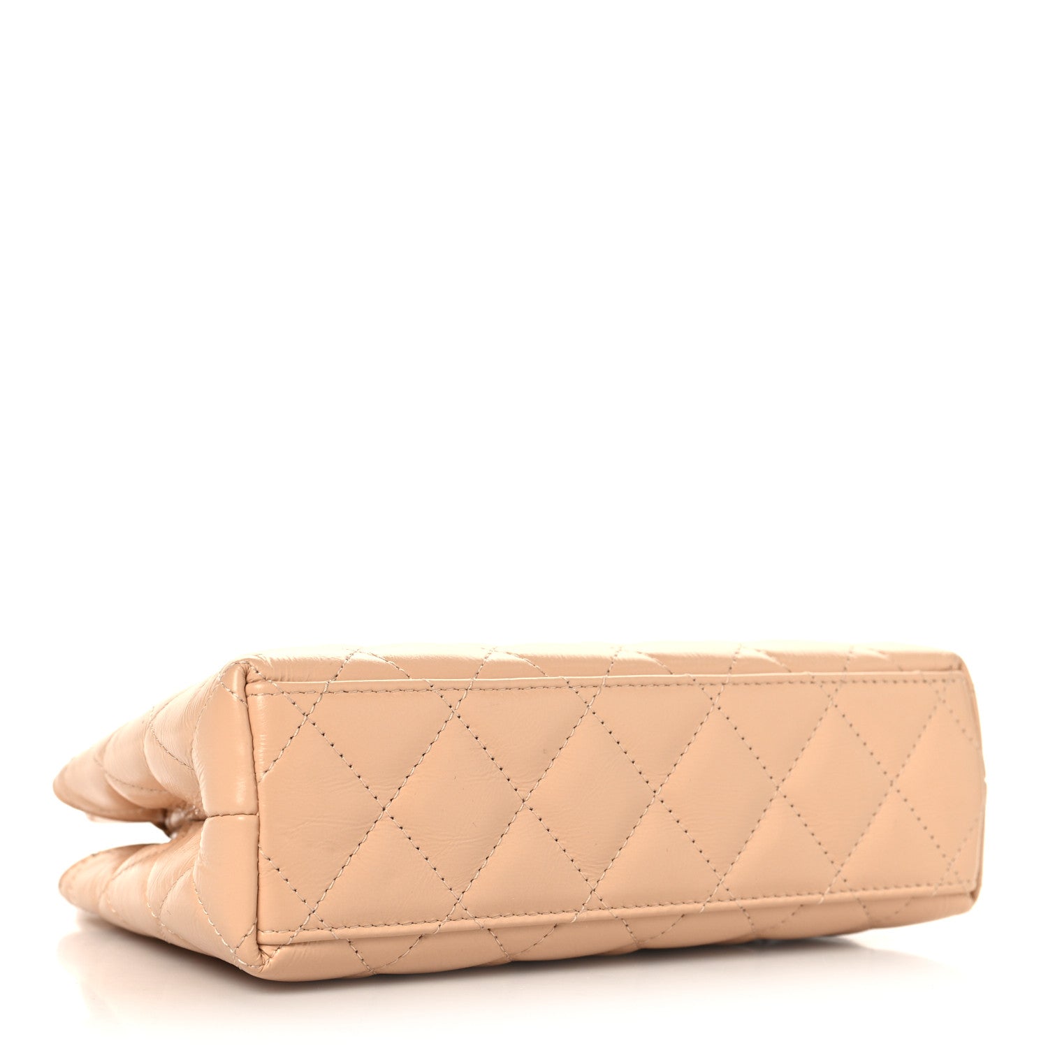 Chanel Shiny Aged Calfskin Quilted Nano Kelly Shopper Beige 4 of 10