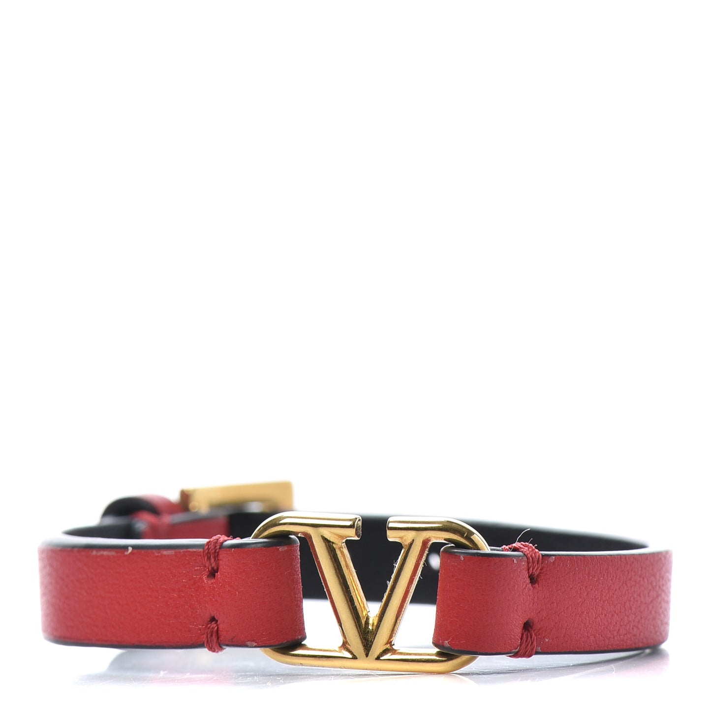 Calfskin VLogo Bracelet Red