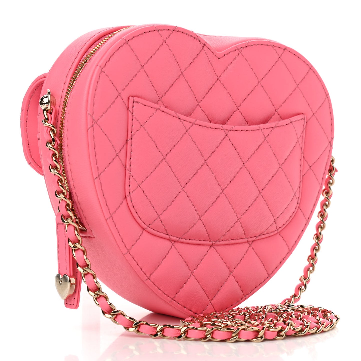 Lambskin Quilted CC In Love Heart Bag Pink