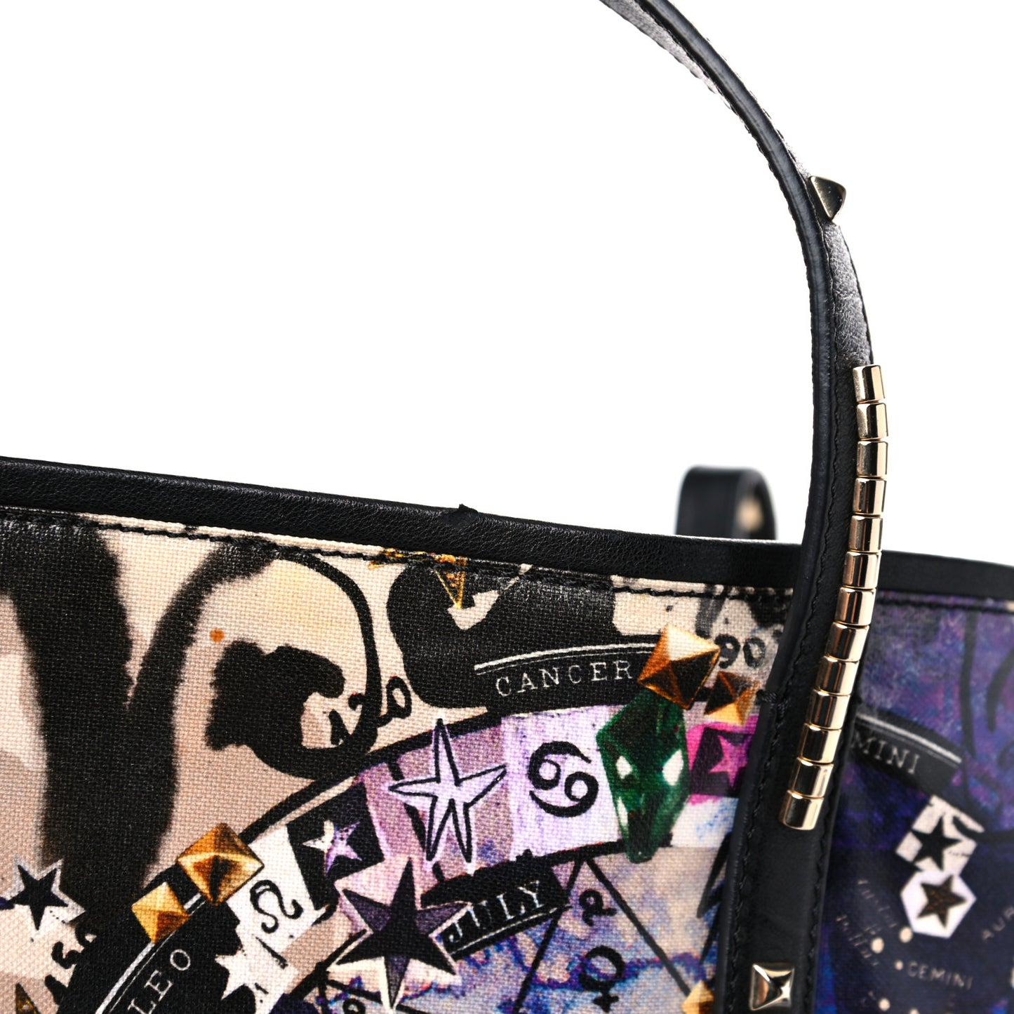 Glazed Canvas Zodiac Tote Black