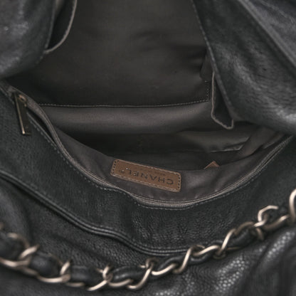 Chanel Glazed Caviar Coco Rider Flap Hobo Dark Grey 5 of 10