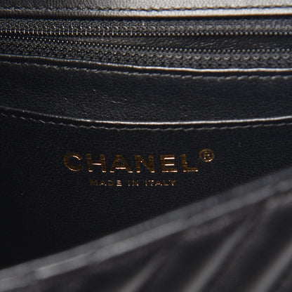 Chanel Lambskin Chevron Quilted Mini Rectangular Flap Black 6 of 12