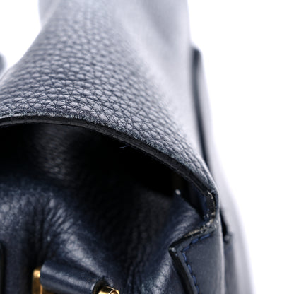 Lanvin Grained Calfskin Box Messenger Bag Navy 15 of 18