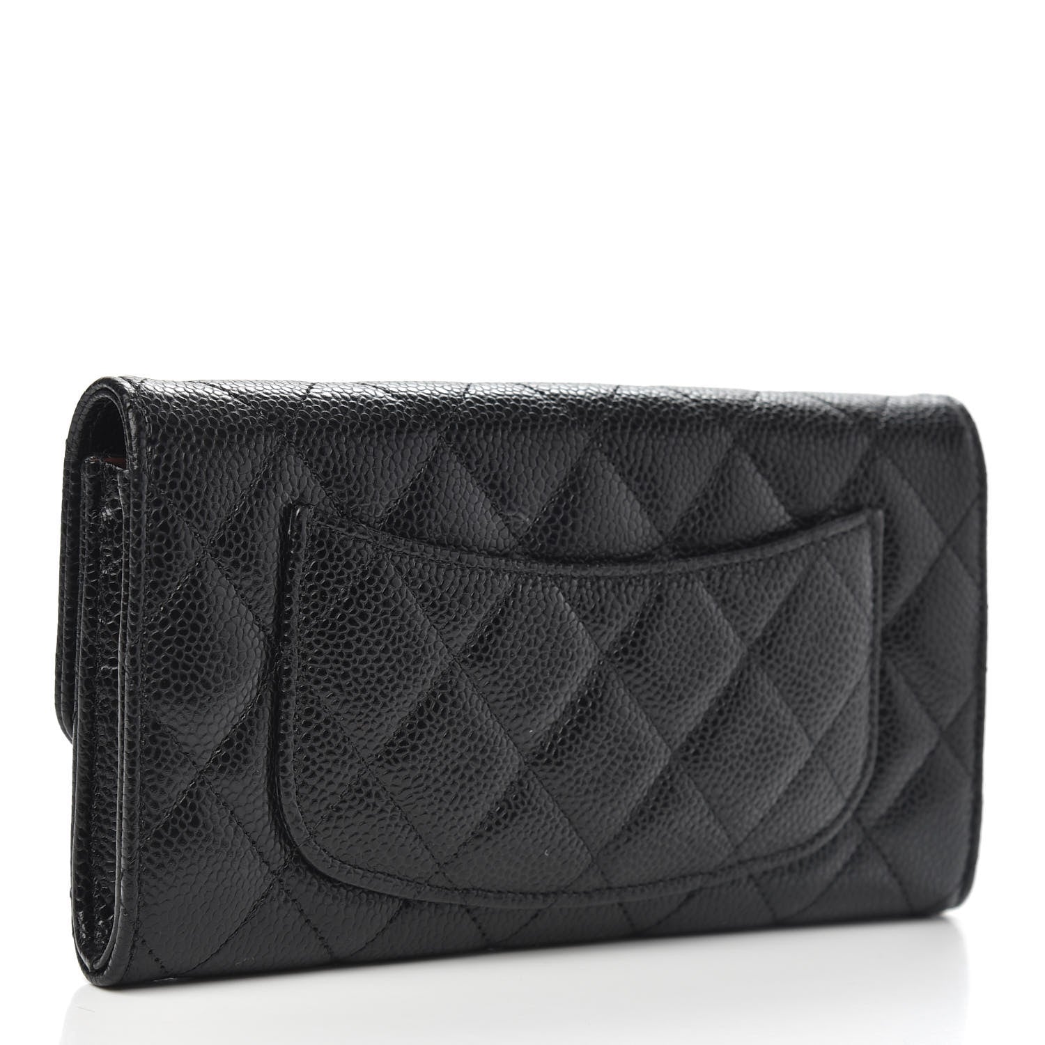 Chanel Caviar Quilted Large Gusset Flap Wallet Black 3 of 9