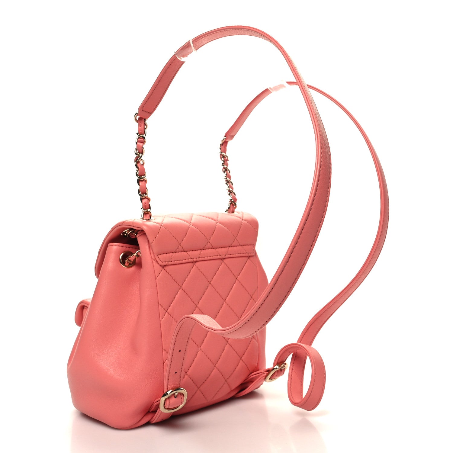 Chanel Lambskin Quilted Small Duma Drawstring Backpack Pink 3 of 10