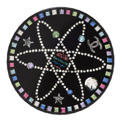 Chanel Glittered Resin Strass Brooch Black Pink 1 of 5