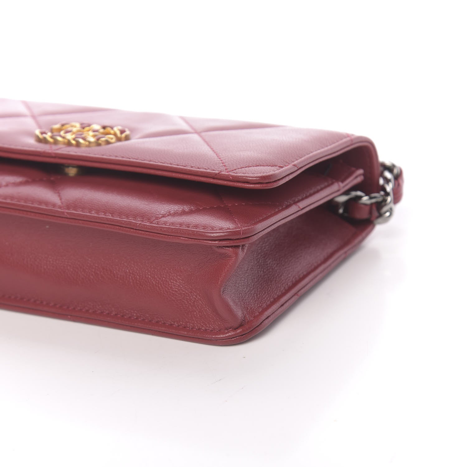 Chanel Goatskin Quilted 19 Wallet On Chain WOC Red 10 of 13