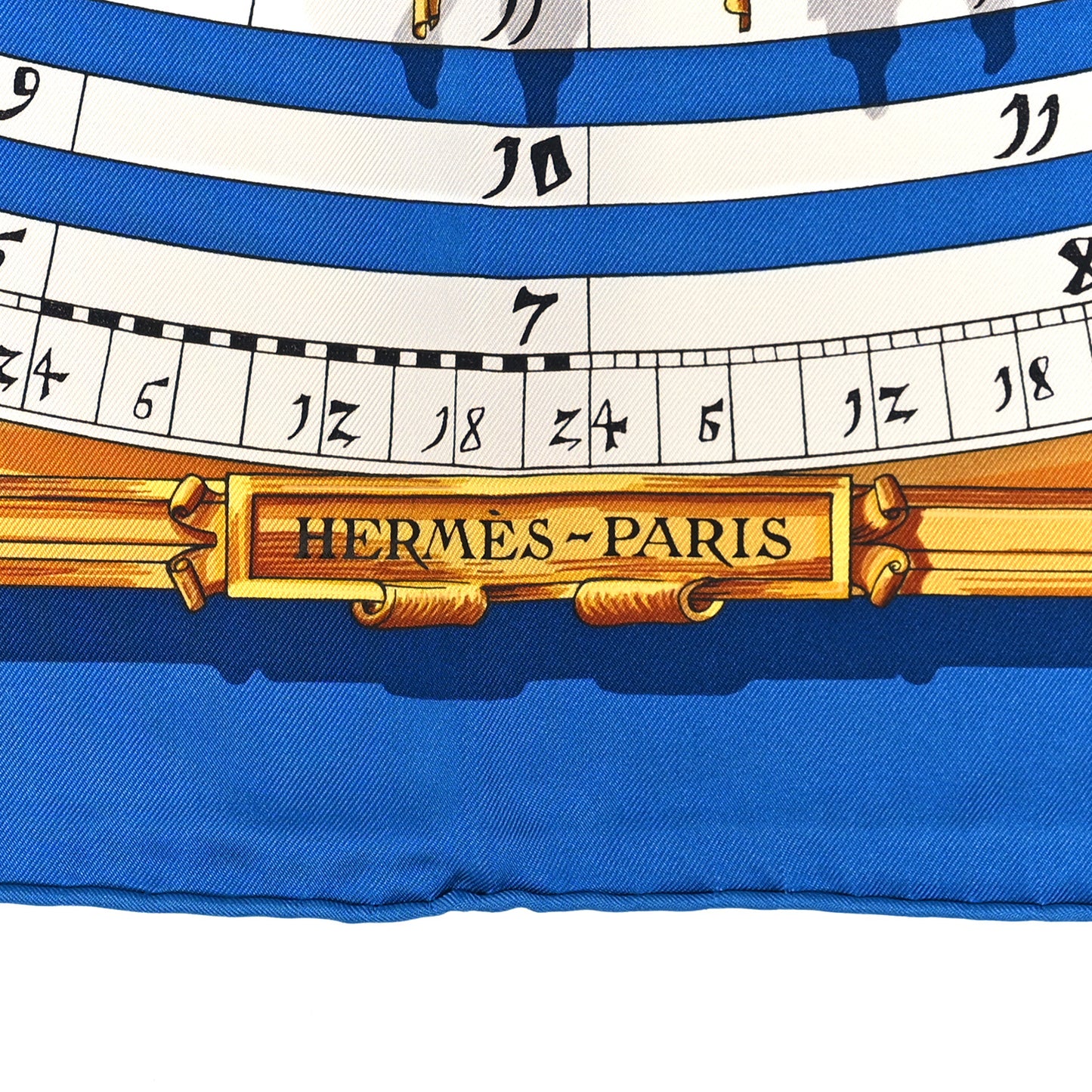 Silk Astrologie Scarf 90 Bleu Cobalt Vieil