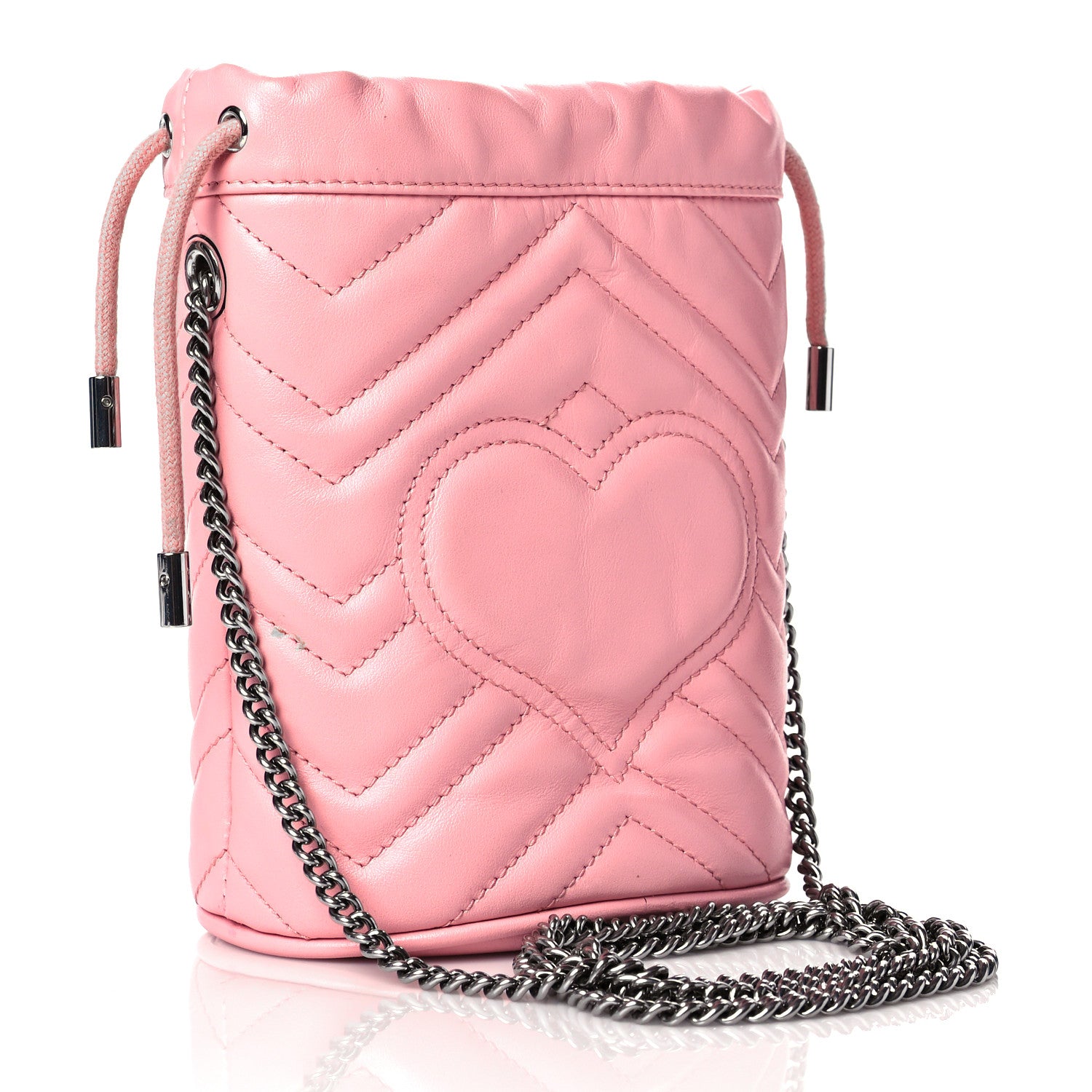 Gucci Calfskin Matelasse Mini GG Marmont 2.0 Bucket Bag Wild Rose 3 of 11