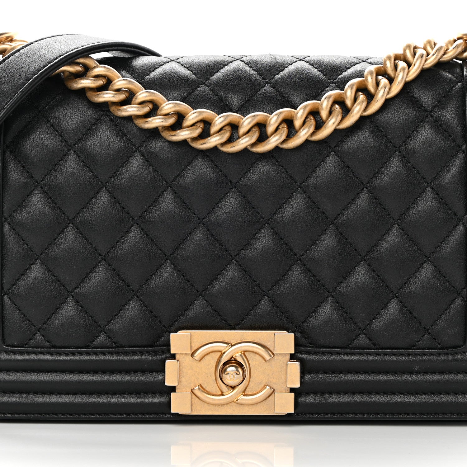 Chanel Lambskin Quilted Medium Boy Flap Black 8 of 19