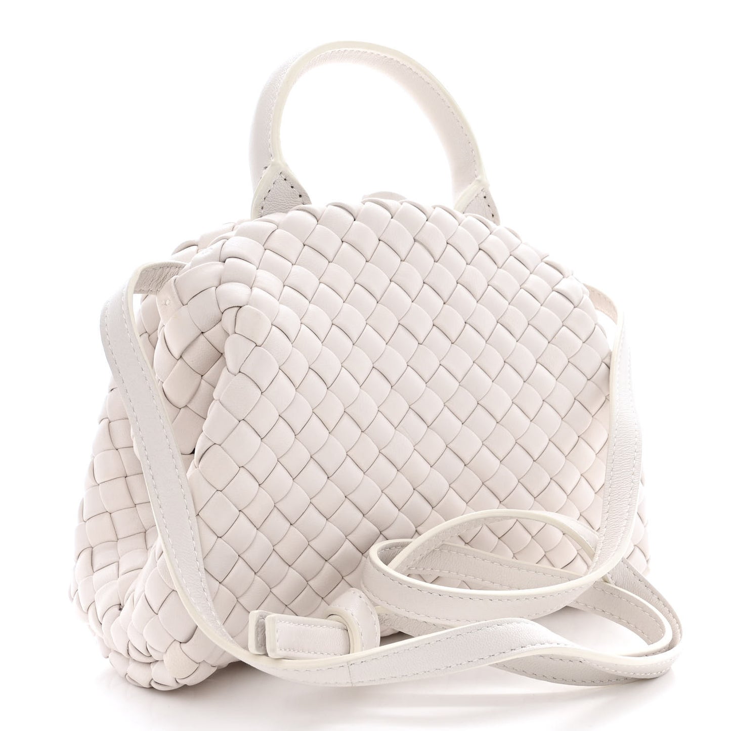 Nappa Intreccio Mini Padded Handle Bag Chalk