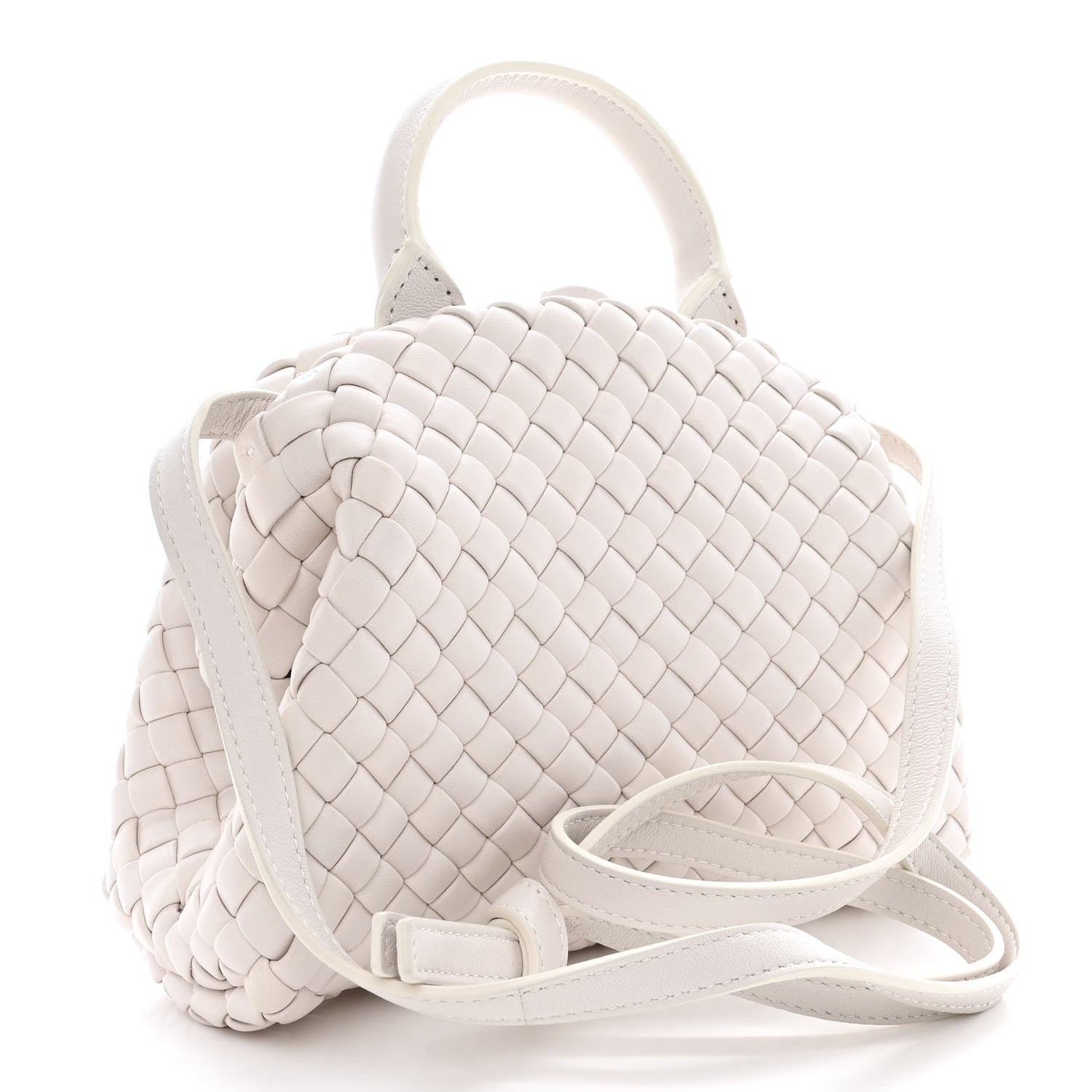 Bottega Veneta Nappa Intreccio Mini Padded Handle Bag Chalk 3 of 13