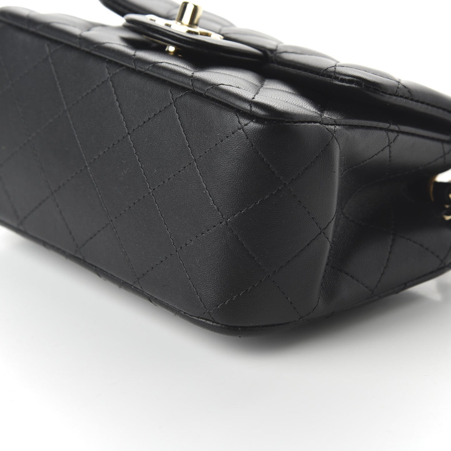 Lambskin Quilted Mini Square Flap Black