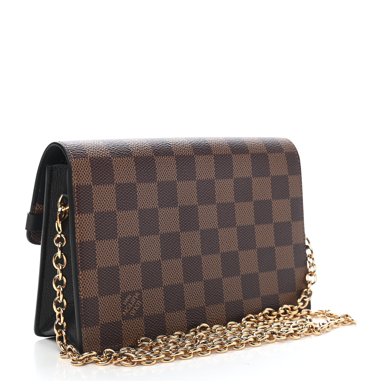 Louis Vuitton Damier Ebene Vavin Chain Wallet Black 3 of 8