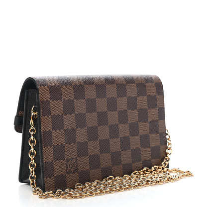 Louis Vuitton Damier Ebene Vavin Chain Wallet Black 3 of 8