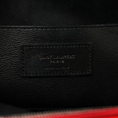 Saint Laurent Patent Crocodile Embossed Sac Coeur Heart Shaped Clutch Red 6 of 11