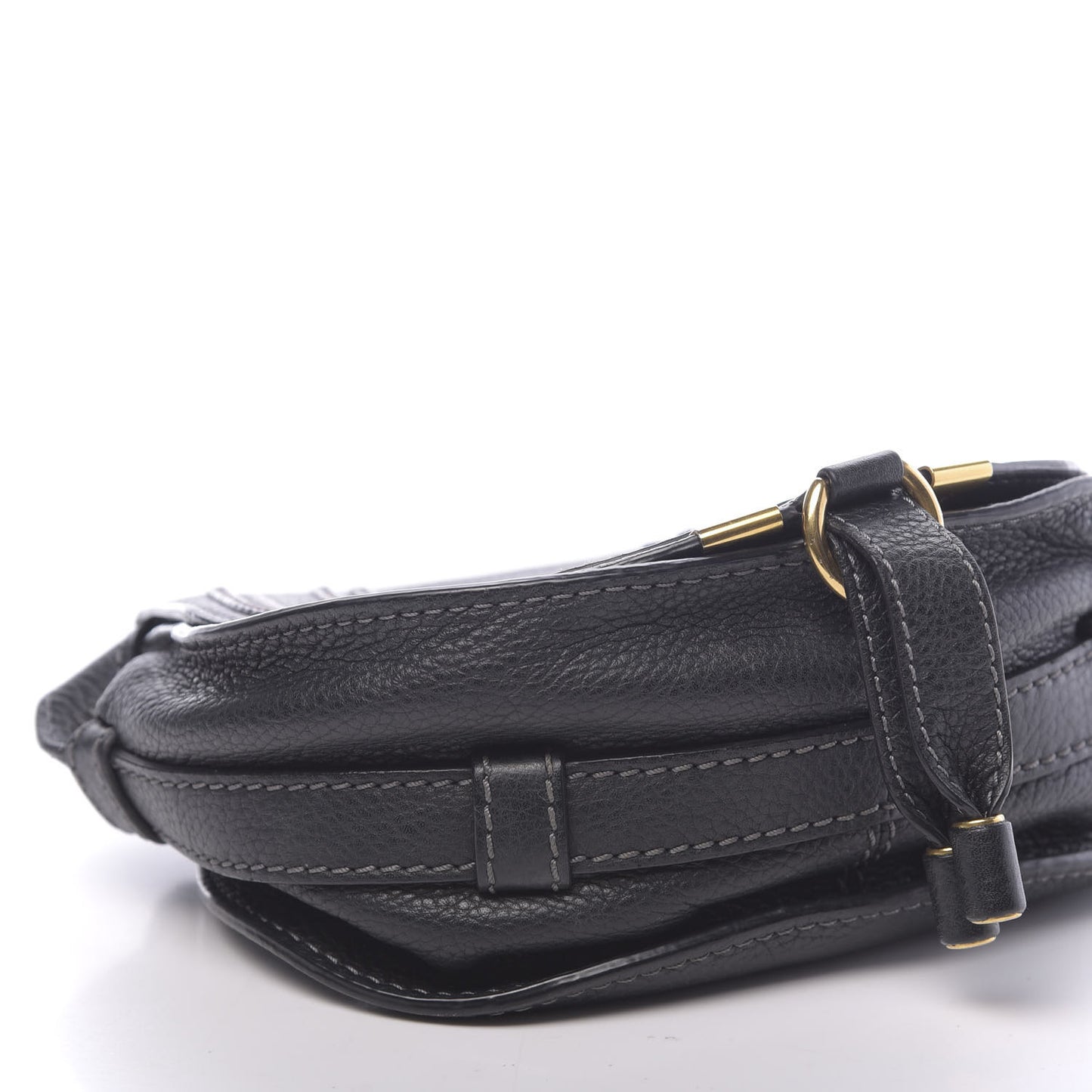 Calfskin Mini Marcie Round Crossbody Bag Black