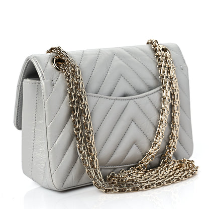 Chanel Metallic Aged Calfskin Chevron Quilted 2.55 Reissue Mini Flap Silver 3 of 9