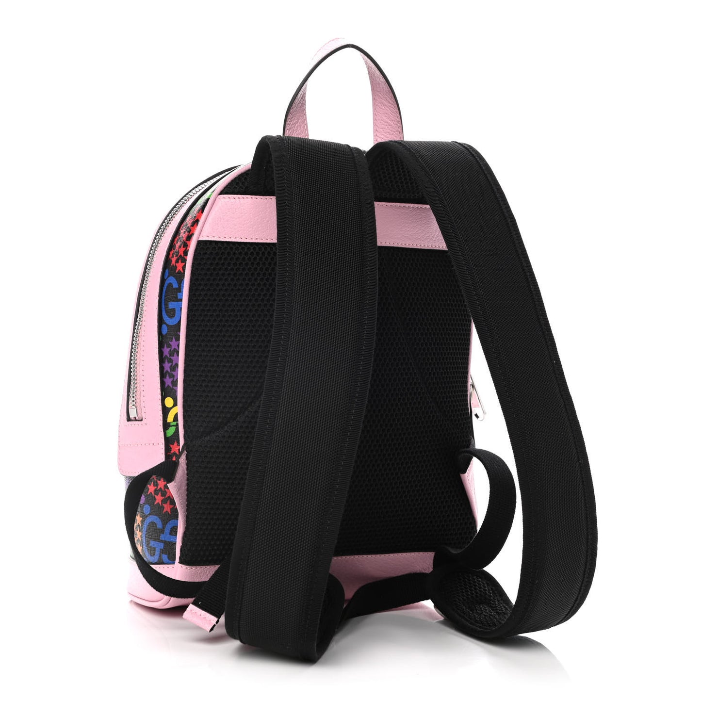 GG Supreme Monogram Psychedelic Small Day Backpack Black Multicolor Sugar Pink