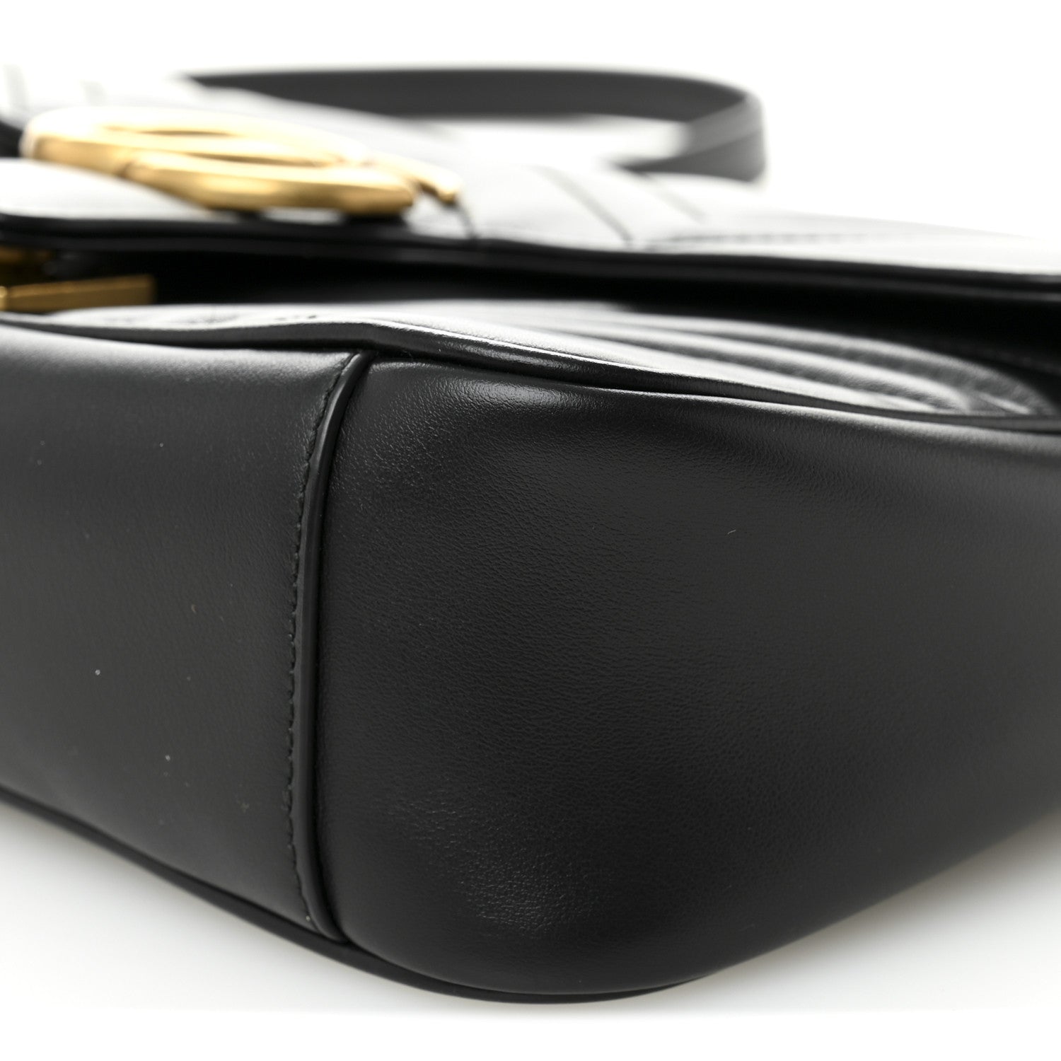Gucci Calfskin Matelasse Small GG Marmont Shoulder Bag Black 10 of 12
