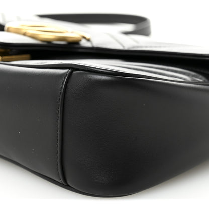 Gucci Calfskin Matelasse Small GG Marmont Shoulder Bag Black 10 of 12