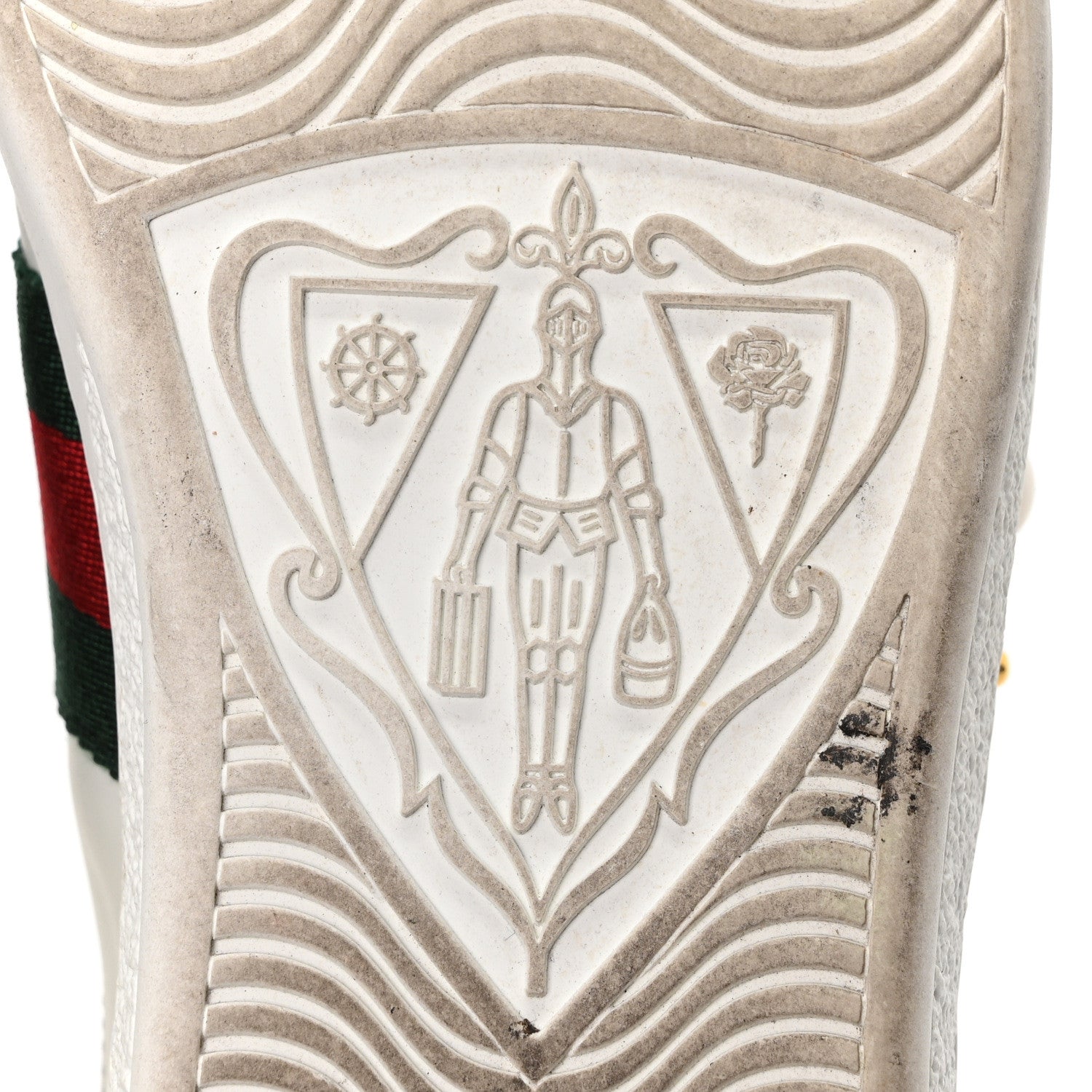 Gucci Calfskin Web Pearl Studded Womens Ace Sneakers 35.5 White 7 of 10
