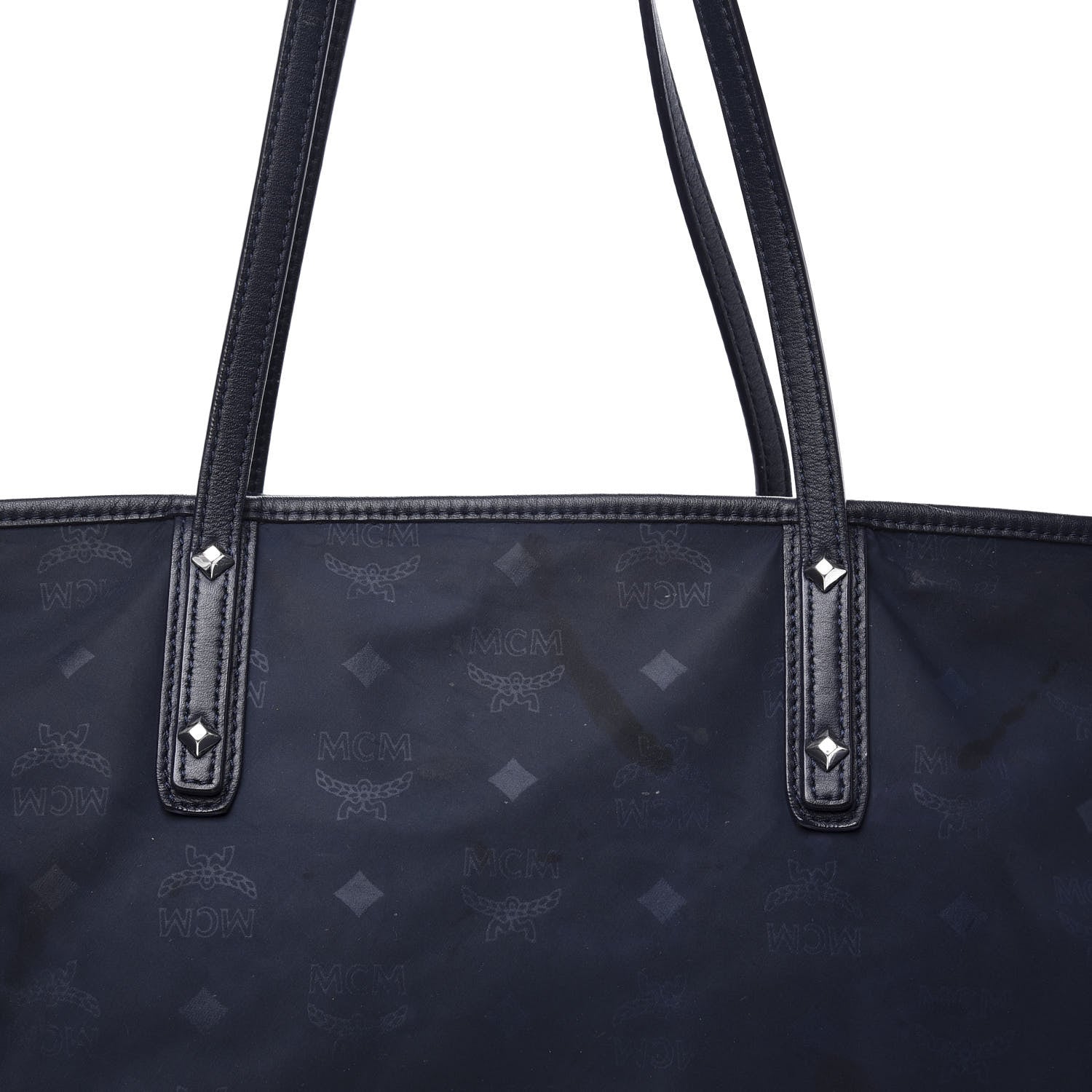 MCM Nylon Monogram Medium Dieter Shopper Tote Navy 14 of 14