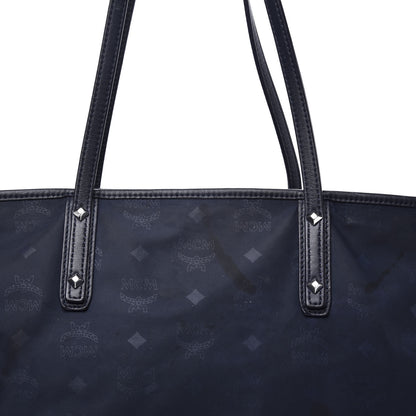MCM Nylon Monogram Medium Dieter Shopper Tote Navy 14 of 14