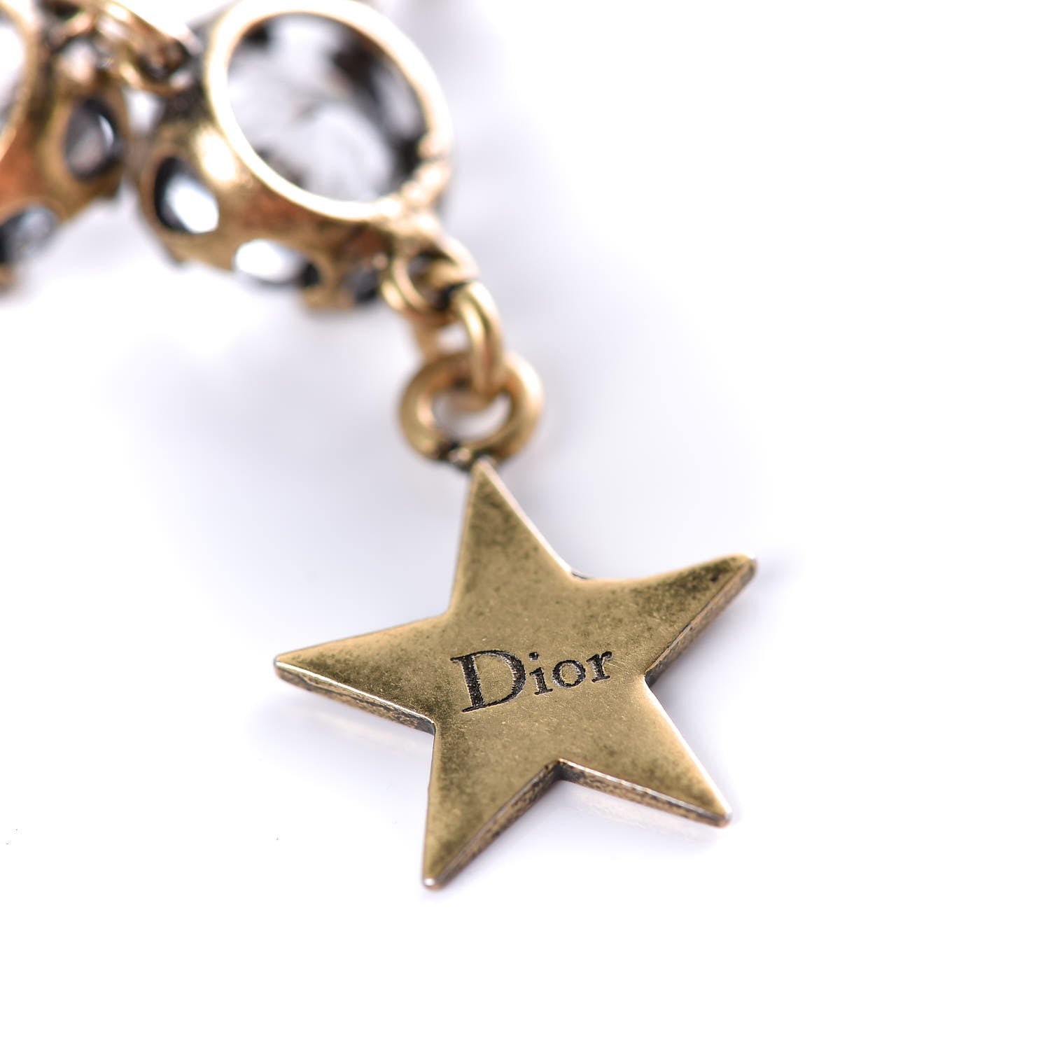 Christian Dior Crystal Star Necklace Gold 5 of 5