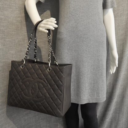Chanel Caviar Grand Shopping Tote GST Dark Brown 3 of 11