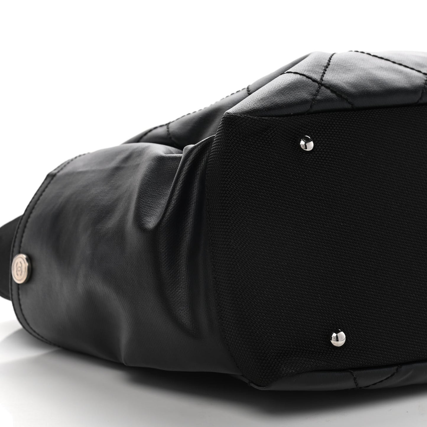 Coated Canvas Quilted Large Paris Biarritz Tote Black