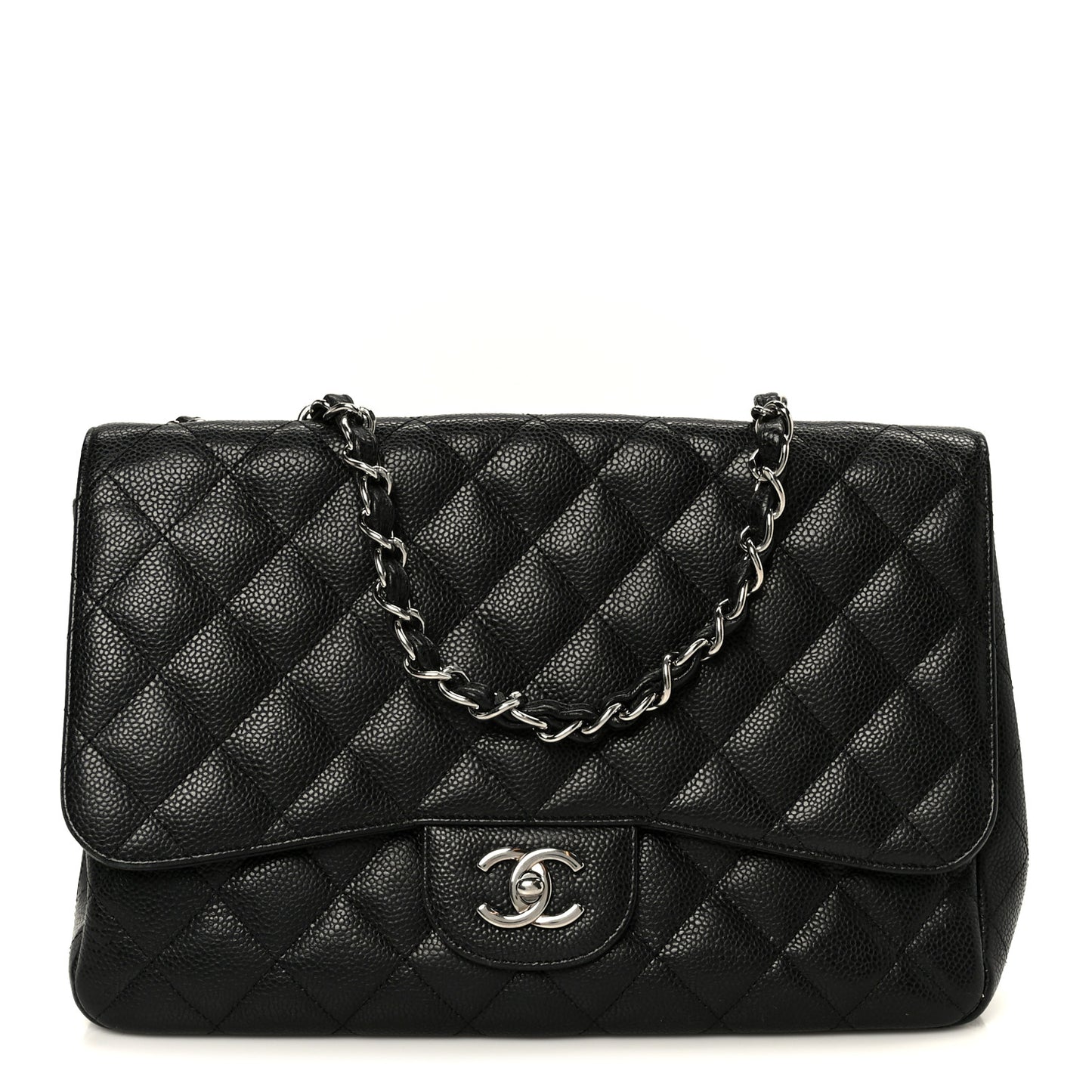 Caviar Quilted Jumbo Single Flap Black