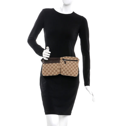 Gucci GG Monogram Double Pocket Belt Bag Dark Brown 2 of 11
