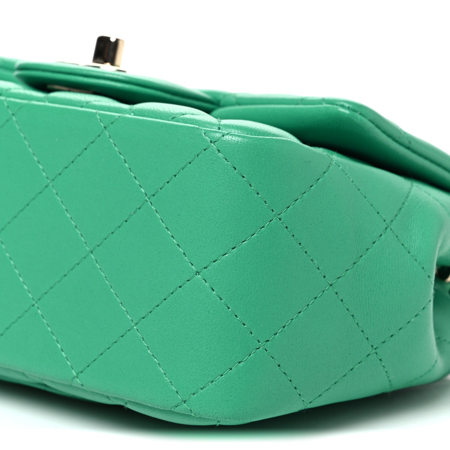 Chanel Lambskin Quilted Mini Square Flap Green 10 of 10