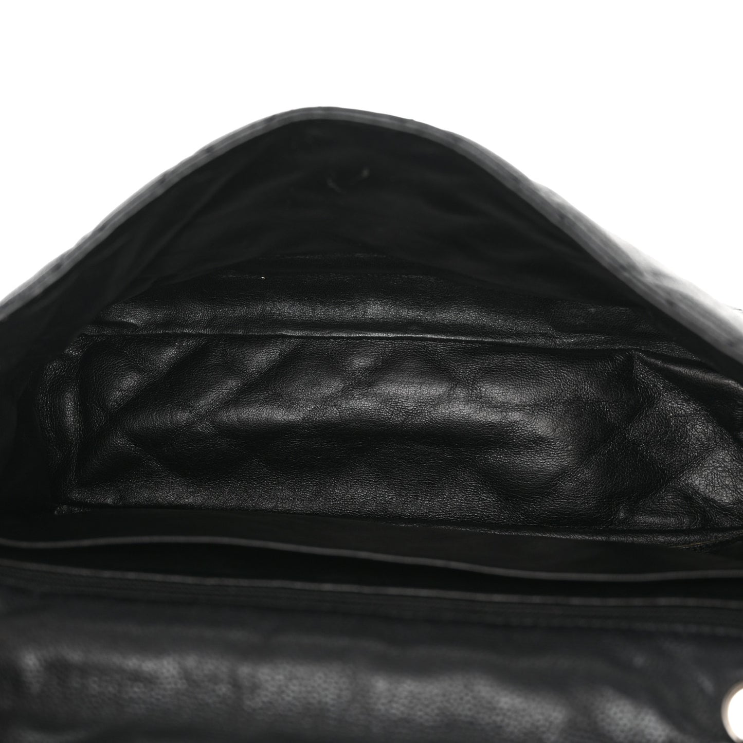Washed Caviar Quilted Maxi Single Flap Black