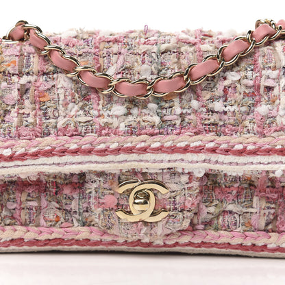 Chanel Tweed Braid Mini Flap White Pink 11 of 11