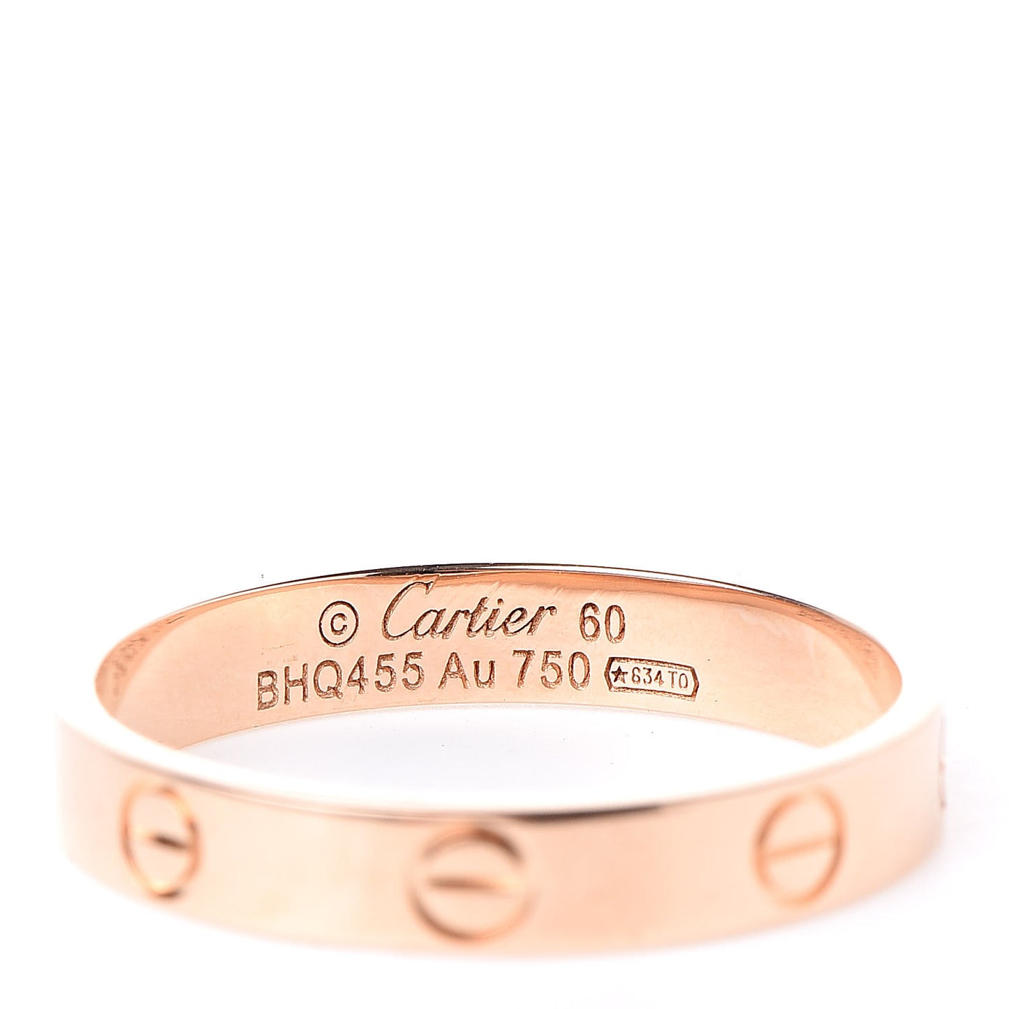 18K Pink Gold 3.5mm LOVE Wedding Band Ring 60 9