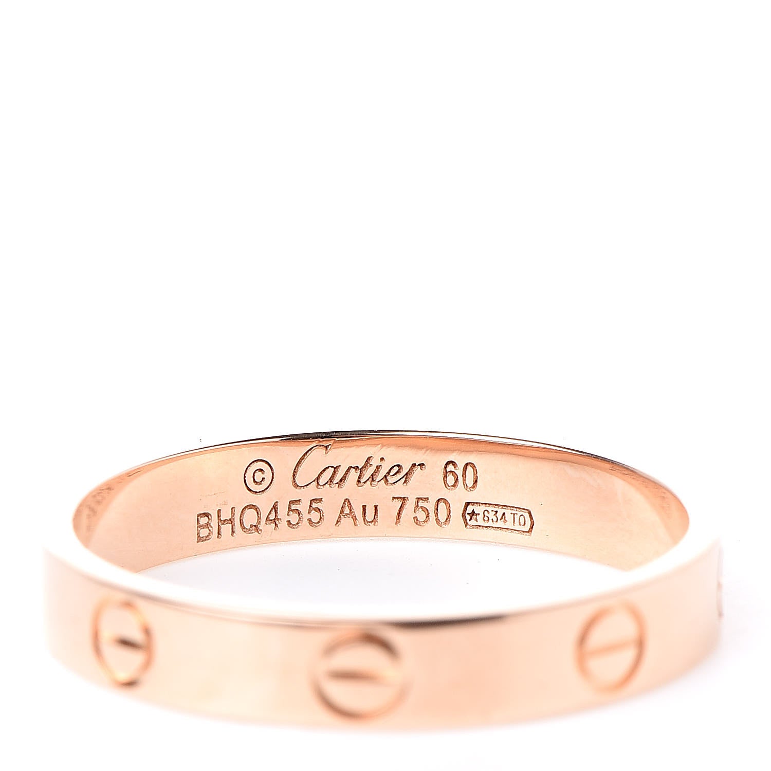 Cartier 18K Pink Gold 3.5mm LOVE Wedding Band Ring 60 9 4 of 5