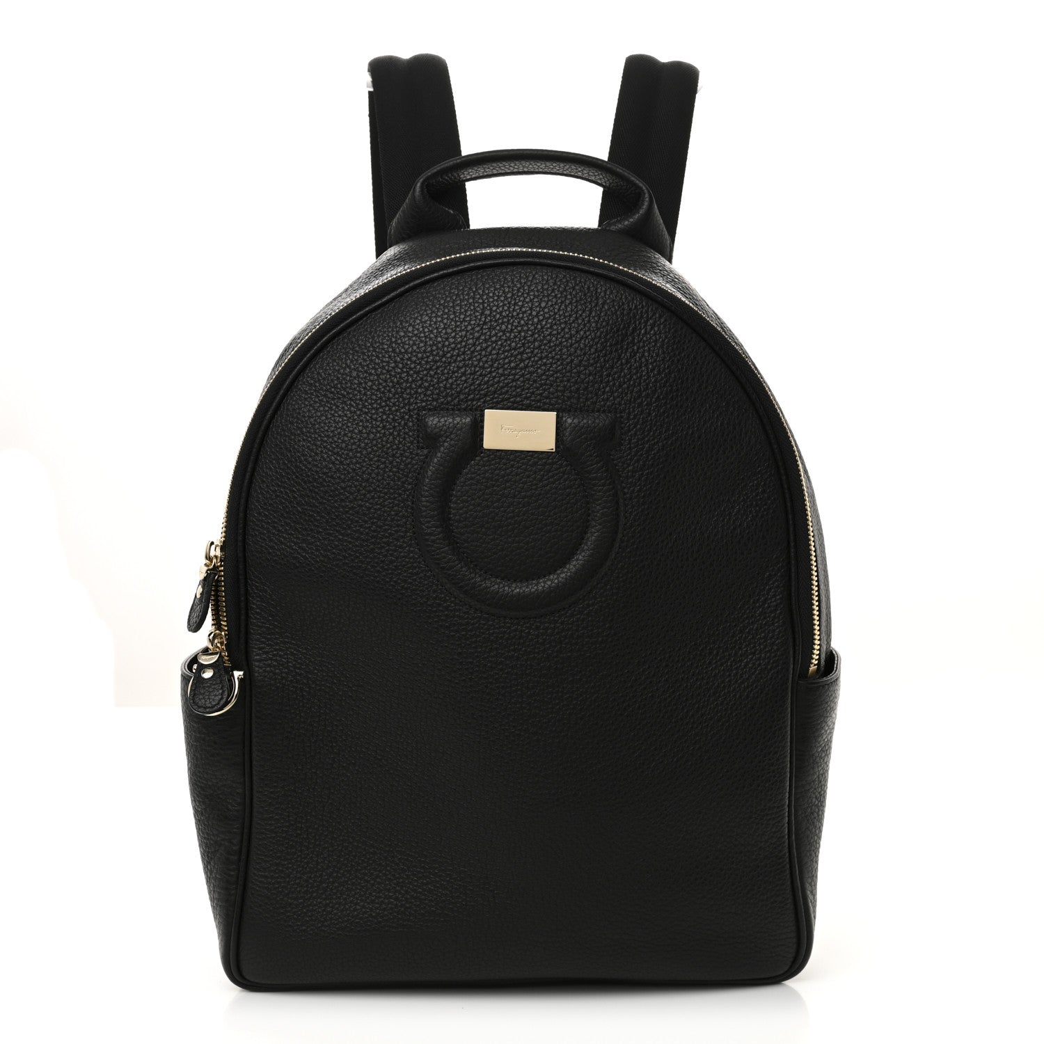 Salvatore Ferragamo Calfskin Gancio XL City Backpack Black 1 of 9