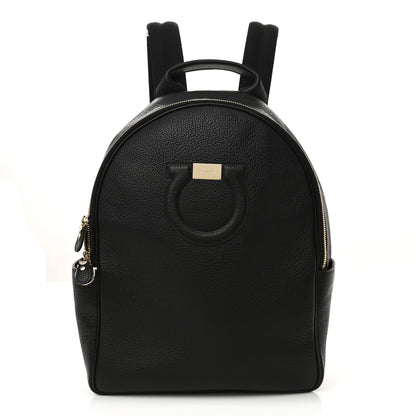 Salvatore Ferragamo Calfskin Gancio XL City Backpack Black 1 of 9