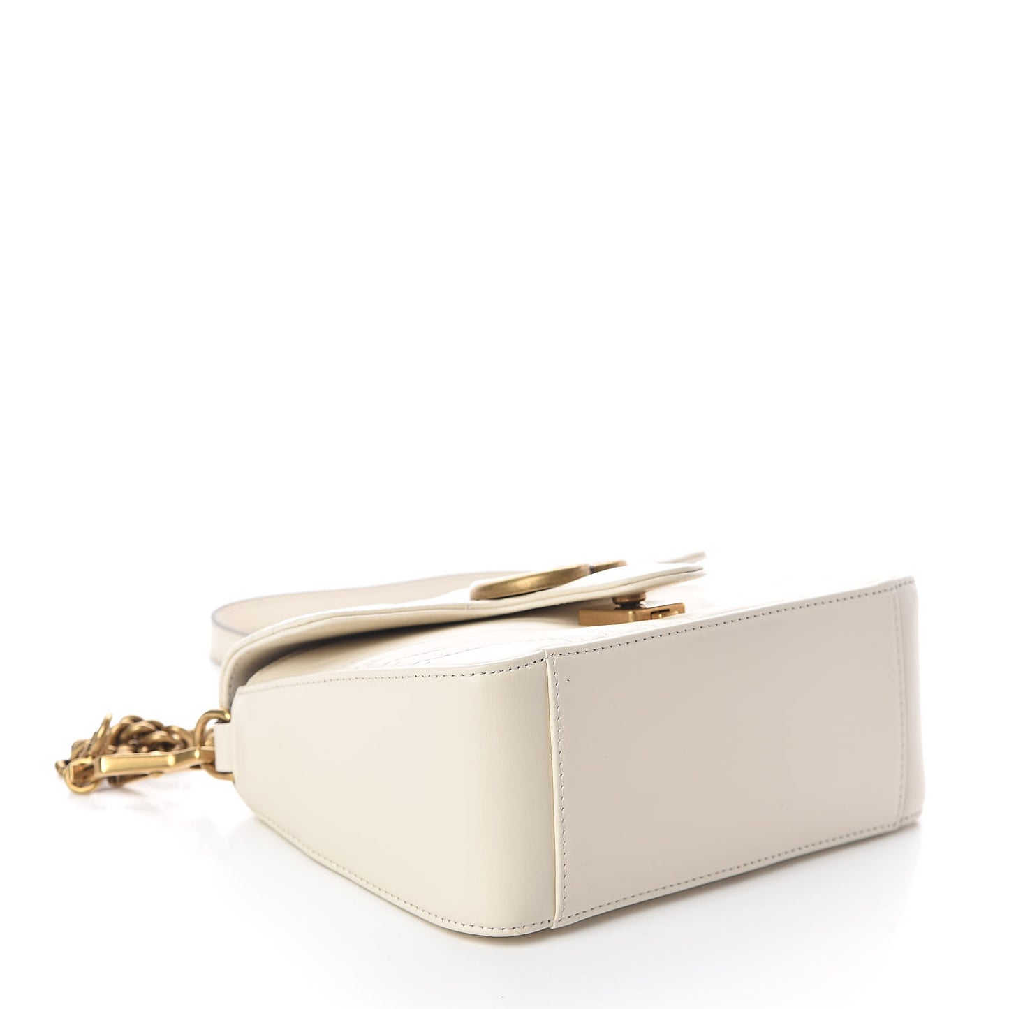 Calfskin Matelasse Mini GG Marmont Top Handle Shoulder Bag White
